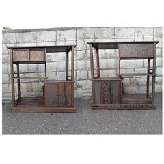 札幌【古民具 杉材 茶箪笥】幅約3尺 レトロ家具 水屋箪笥