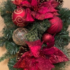 クリスマス飾りとクッションカバー(2枚)3点セットの画像
