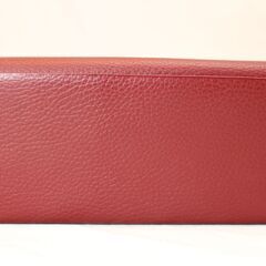BURBERRY　バーバリー 長財布 がま口 ファスナー 財布 レディース ノバチェック レッド レザー 未使用美品