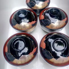上品な蓋つきお椀　5セットまとめて