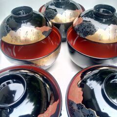 上品な蓋つきお椀　5セットまとめての画像