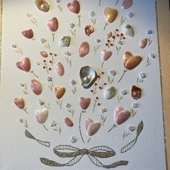【差し上げます】貝殻で作った絵画⑥