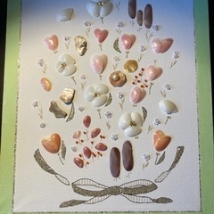 【差し上げます】貝殻で作った絵画⑦