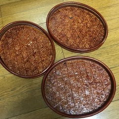 明日金曜9時まで　竹細工　トレー　お盆の画像