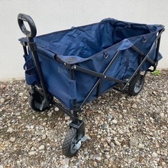 Alpineのキャリーワゴン　折りたたみ式　中古　動作問題無し　紺、デニムカラー　布、鉄の画像