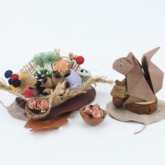 食欲の秋フラワーアレンジメント一日教室♥リスのごちそうプレートアレンジメント♥の画像