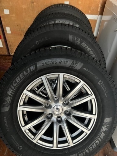 【使用距離4Km】スタッドレスタイヤホイールセット ミシュラン x-ice 265/65r17