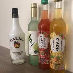 【新品未開封】お酒、メロン、梅、ゆず、マリブミニ４点セット🐈の画像