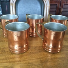 COPPER 銅カップ　アンティーク　5個【受付終了しました】