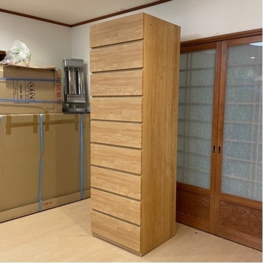 【超美品‼️】定価54,900円♪ ニトリ 59cm幅 9段超ハイチェスト《ポルテD 60TC》 木目調ライトブラウン♪