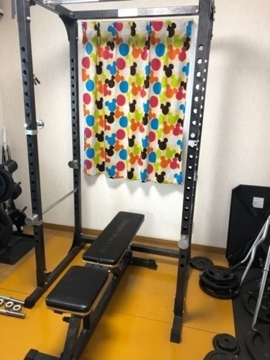 BODYMAKER パワーラック ベンチ バーベルセット 引き取り