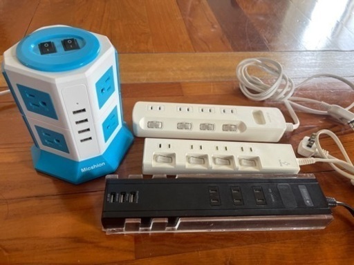 電源タップ　USB タワー型　いろいろセット