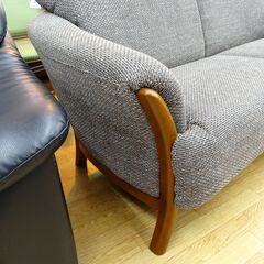 2.5人掛けソファ 幅183㎝ ひじ掛け付き ファブリック 布製  グレー系 長椅子  家具 西岡店