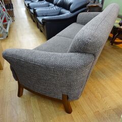2.5人掛けソファ 幅183㎝ ひじ掛け付き ファブリック 布製  グレー系 長椅子  家具 西岡店