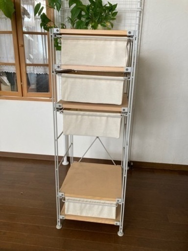 スチールラック　木製天板