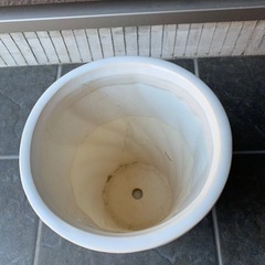 値下げ　陶器　白　おしゃれ　植木鉢の画像