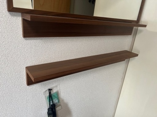 無印良品 壁掛け棚 ウォールナット材×2