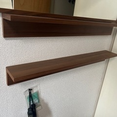 無印良品 壁掛け棚 ウォールナット材×2