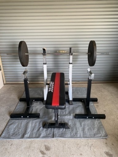 IROTEC 筋トレ台　バーベル　セーフティバー　セット