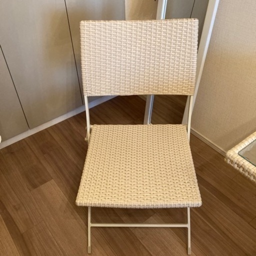 ラタンガーデン テーブル 3点セット  