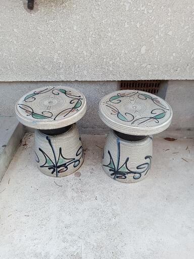 丸椅子　陶器製　2個