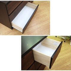 ローチェスト 幅120×奥行40×高さ73cm ダークブラウン 3段チェスト 三幸ジャパン 引出し収納 タンス たんす  札幌市 清田区 平岡の画像