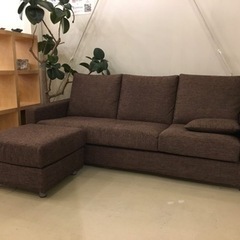 【受付終了】ニトリ　三人掛けカウチソファー　オットマン付の画像
