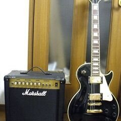 ギターとアンプのセット【レスポールカスタムタイプとMarshall製ギターアンプ 】動作品