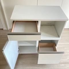 【NITORI】【美品】取りに来ていただける方カップボード　ニトリ　レンジボード　キッチンカウンター　食器棚　キッチンボードの画像