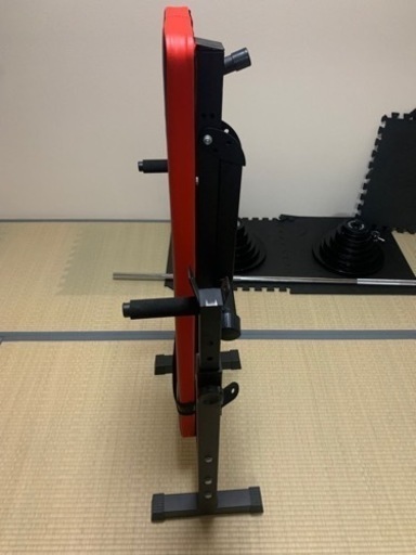 バーベル100kgセット、ベンチプレス台、クッションマット4枚
