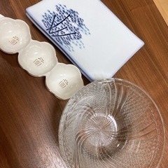 焼き魚皿、小鉢、ガラス器セット