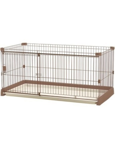 中古品:リッチェルお掃除簡単サークル 150cm x 80cmサイズ　ブラウン 別売の屋根も付けます