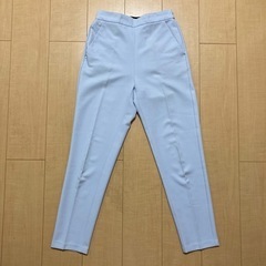 gu ジーユー ストレッチテーパードパンツ ライトブルー 水色 S
