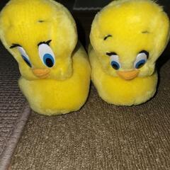 【綺麗】トゥイーティ　暖か子供スリッパ　ふかふか