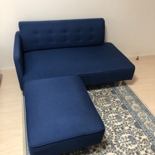 布ソファー /ソファーベッド/オットマン付き