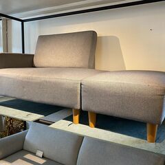 宇都宮でオシャレな家具を探すなら『オトワリバース！』ソファ オットマン付き グレー コンパクトサイズソファ ローソファ 中古品