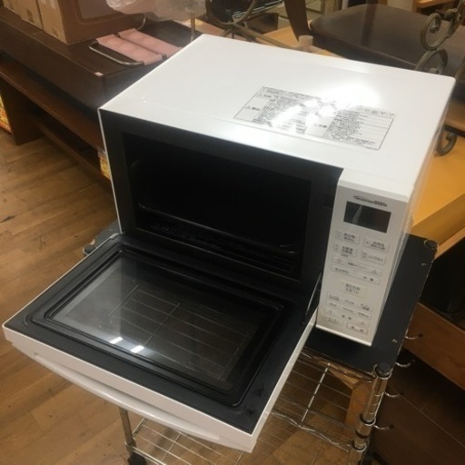 S128 パナソニック オーブンレンジ 23L フラットテーブル 遠赤ヒーター 蒸気センサー ヘルツフリー 省スペース設計 ホワイト NE-MS235-W⭐動作確認済⭐クリーニング済