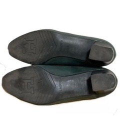 Y621-9 HIROFU ヒロフ ヒール パンプス 24cm 箱付き 緑 グリーンの画像