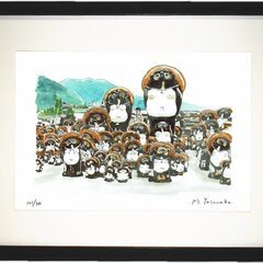 FS-002滋賀 信楽 限定版画 サイン有 額装済 作家マック安中