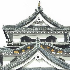 FS-003滋賀 彦根城 限定版画 サイン有 額装済 作家 マック安中の画像