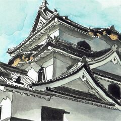 FS-004滋賀 彦根城 限定版画 サイン有 額装済 作家 マック安中の画像