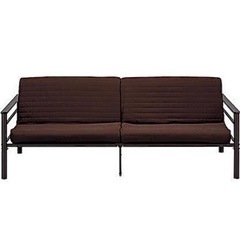 【無料で差し上げます】パイプベッド(シングル)兼ソファベッド ブラウンの画像