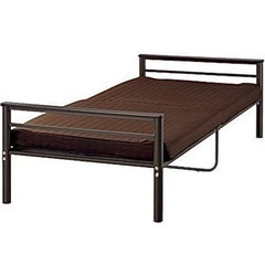 【無料で差し上げます】パイプベッド(シングル)兼ソファベッド ブラウン