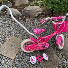 キッズ自転車12インチ  2歳〜5歳 押し付き棒付き