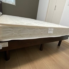 【美品】セミダブルベッド&マットレスセットの画像