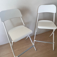 決まりました☆IKEA 背もたれ付き折りたたみ椅子 ホワイト 2...