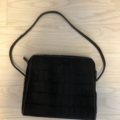 グッチ　ハラコ　クロコ型押し　スクエア　ショルダーバッグ　レザー