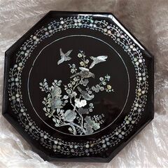 【訳あり】韓国伝統工芸　螺鈿（らでん）細工八角形容器、小物入れ　菓子器の画像