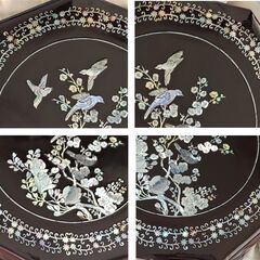 【訳あり】韓国伝統工芸　螺鈿（らでん）細工八角形容器、小物入れ　菓子器の画像