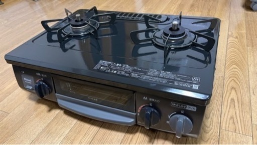 【決定】リンナイガスコンロ　2口　過熱防止センサー搭載　ガスホース付